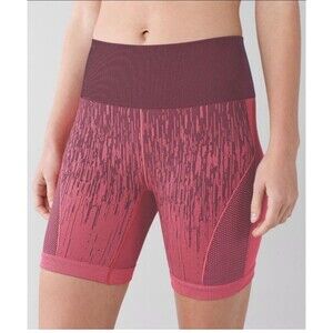Lululemon Sculpt Short Electric Coral Pink Black seamless all sport High Waist 6